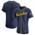 Seanshop M.Brewers Blank Player Navy Home Limited Elite Stitched Jerseys