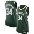 Seanshop M.Bucks #34 Giannis Antetokounmpo Hunter Green Authentic Jerseys - Icon Edition
