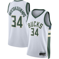 Seanshop M.Bucks #34 Giannis Antetokounmpo White Swingman Jerseys - Association Edition