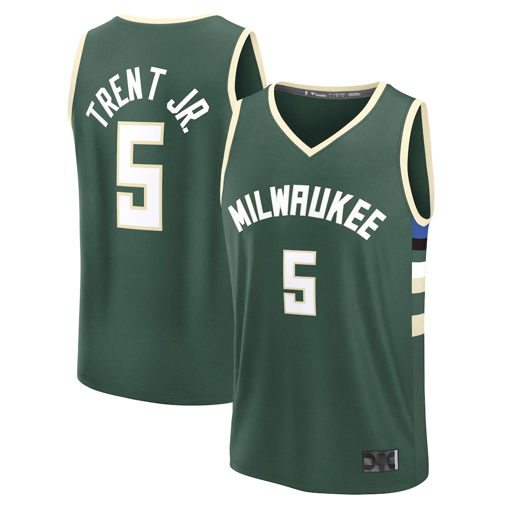 Seanshop M.Bucks #5 Gary Trent Jr.  Hunter Green Fast Break Replica Player Jerseys - Icon Edition
