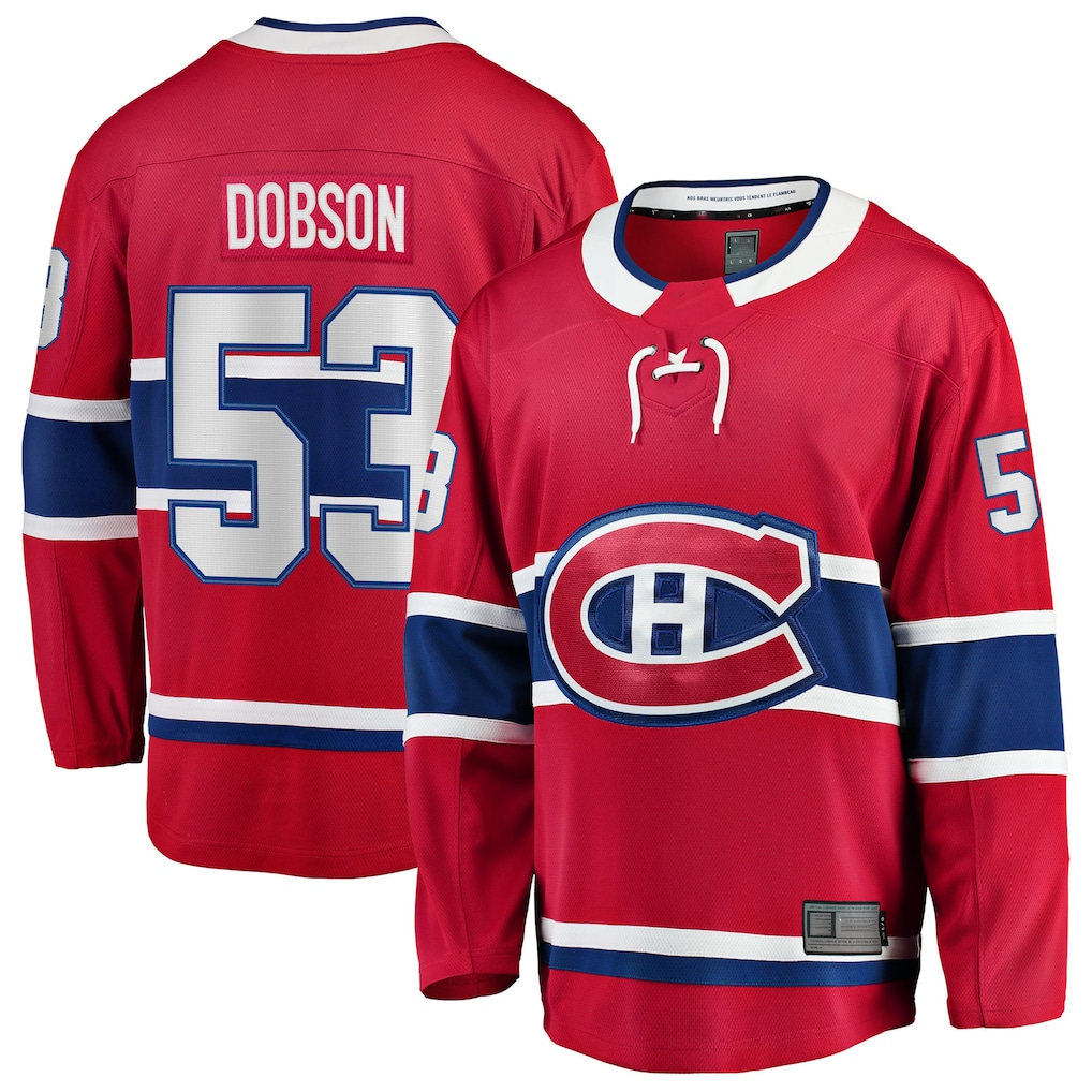 Seanshop M.Canadiens #53 Noah Dobson Red Home Breakaway Jerseys