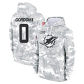 Seanshop M.Dolphins #0 Ollie Gordon II Player Arctic Camo Salute to Service Hoodies Limited Game Stitched Jerseys