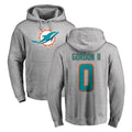 Seanshop M.Dolphins #0 Ollie Gordon II Player Gray LOGO Pullover Hoodies Limited Stitched Jerseys