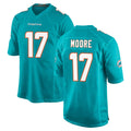 Seanshop M.Dolphins #17 Trey Moore Player Aqua Home Game Stitched Jerseys