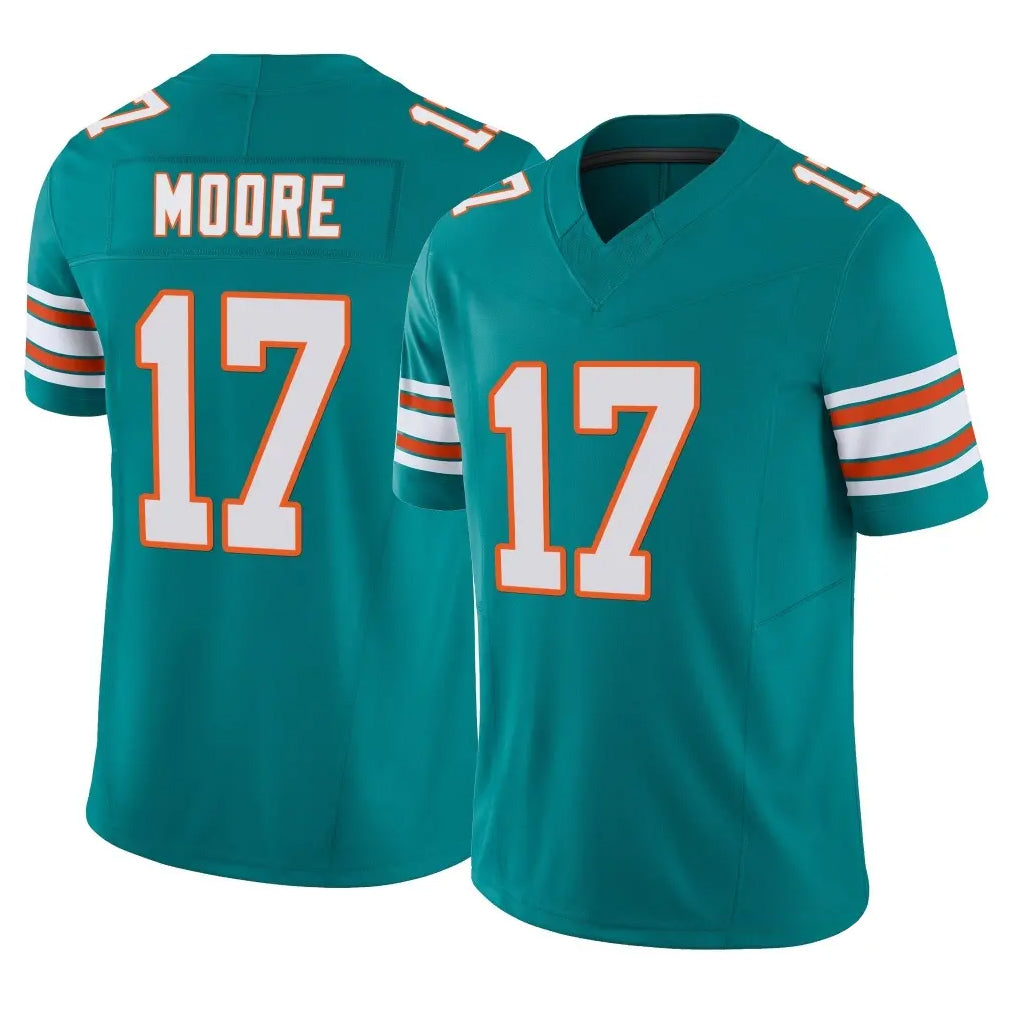 Seanshop M.Dolphins #17 Trey Moore Player Aqua Limited Alternate Vapor F.U.S.E. Home Game Stitched Jerseys