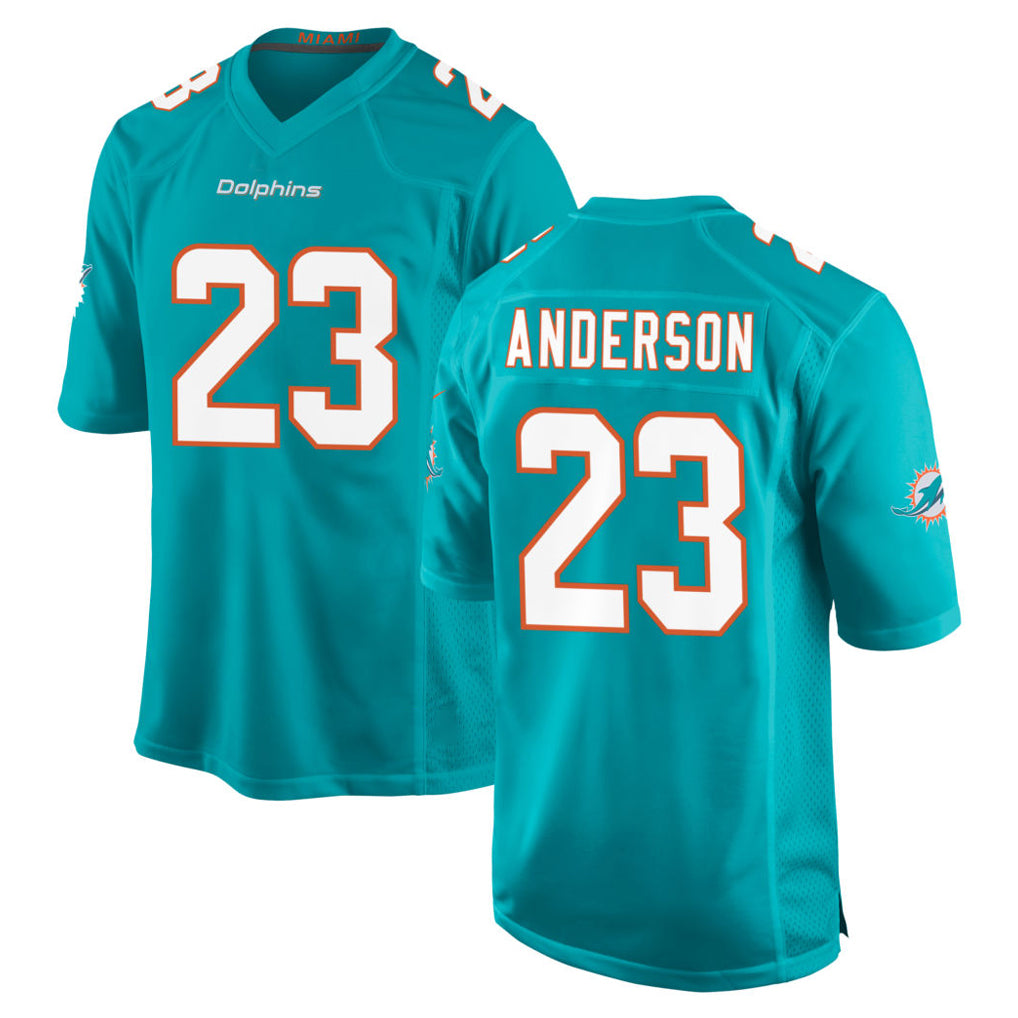 Seanshop M.Dolphins #23 Zayne Anderson Player Aqua Home Game Stitched Jerseys