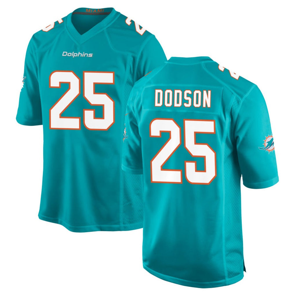 Seanshop M.Dolphins #25 Tyrel Dodson Player Aqua Home Game Stitched Jerseys