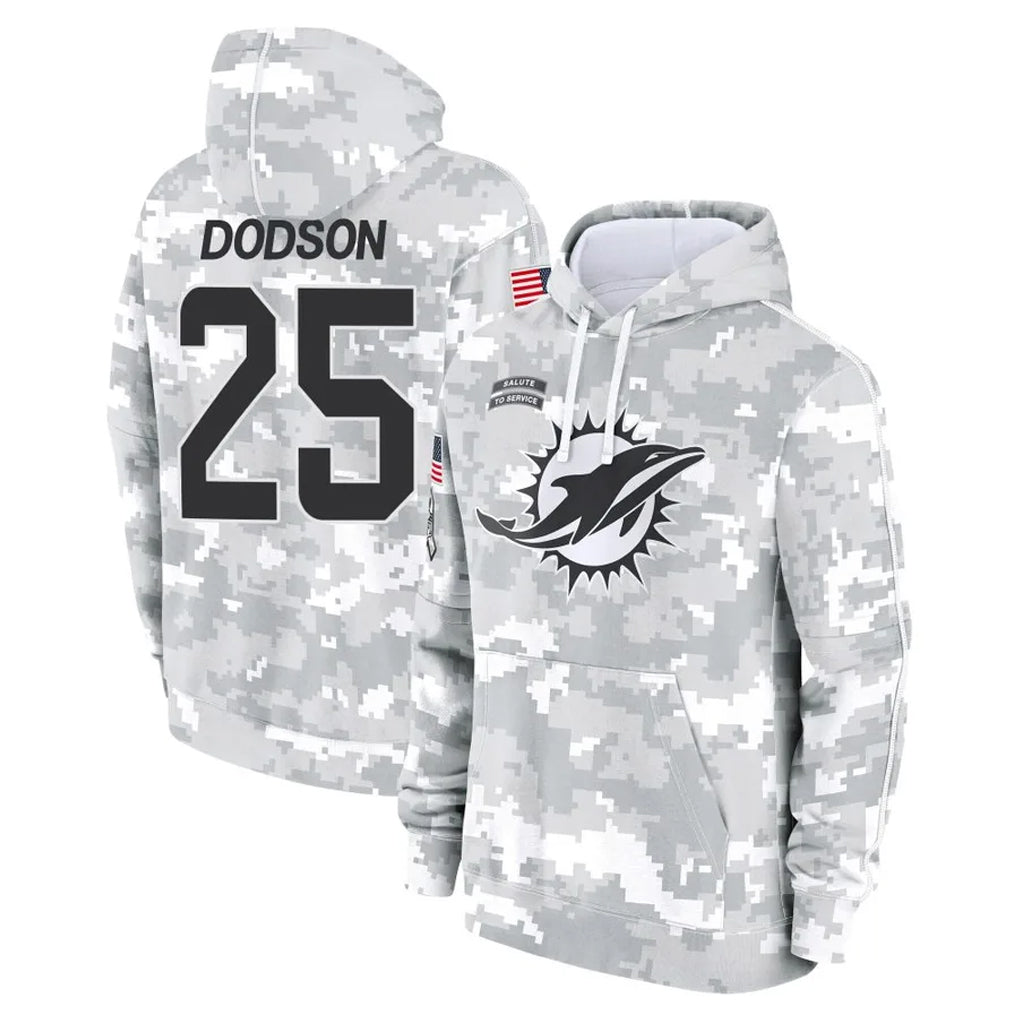Seanshop M.Dolphins #25 Tyrel Dodson Player Arctic Camo Salute to Service Hoodies Limited Game Stitched Jerseys