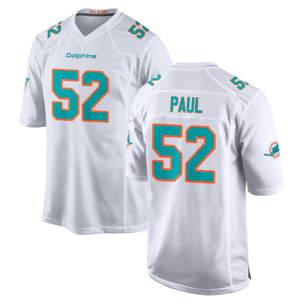 Seanshop M.Dolphins #52 Patrick Paul Player White Limited Home Game Stitched Jerseys