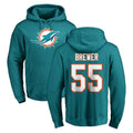 Seanshop M.Dolphins #55 Aaron Brewer Player Aqua LOGO Pullover Hoodies Limited Stitched Jerseys