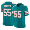 Seanshop M.Dolphins #55 Aaron Brewer Player Aqua Limited Alternate Vapor F.U.S.E. Home Game Stitched Jerseys