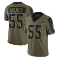 Seanshop M.Dolphins #55 Aaron Brewer Player Olive Salute To Service Limited Game Stitched Jerseys