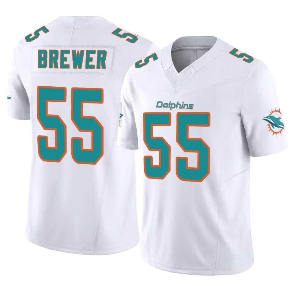 Seanshop M.Dolphins #55 Aaron Brewer Player White Limited Vapor F.U.S.E. Home Game Stitched Jerseys