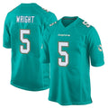 Seanshop M.Dolphins #5 Jaylen Wright Player Aqua Team Color Home Game Stitched Jerseys