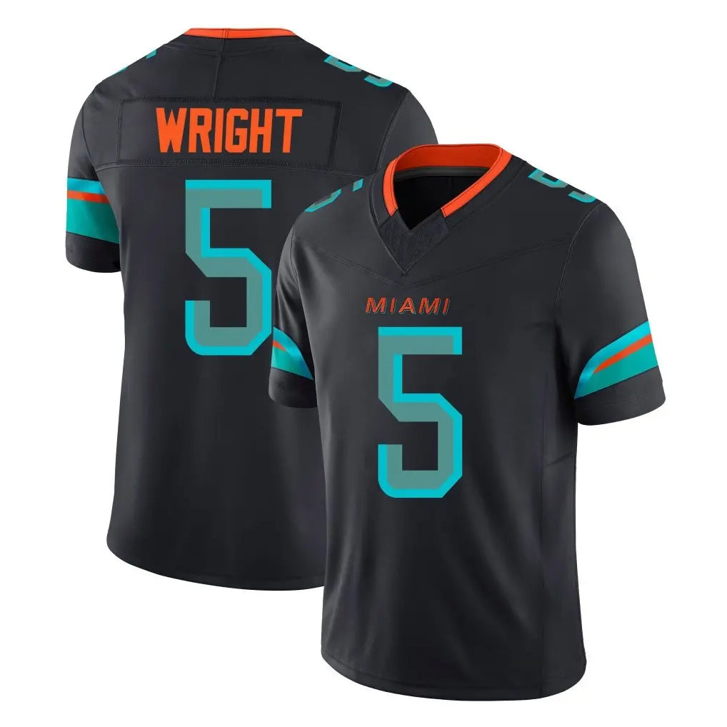 Seanshop M.Dolphins #5 Jaylen Wright Player Black Limited Pitch Rivalries Collection Home Game Stitched Jerseys