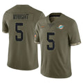 Seanshop M.Dolphins #5 Jaylen Wright Player Olive Salute To Service Limited Game Stitched Jerseys