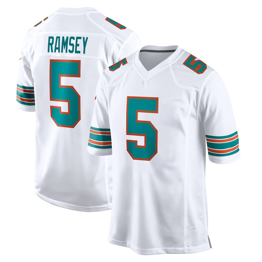 Seanshop M.Dolphins #5 Jaylen Wright Player White Limited Home Game Stitched Jerseys