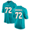 Seanshop M.Dolphins #72 Jonah Savaiinaea Player Aqua Home Game Stitched Jerseys