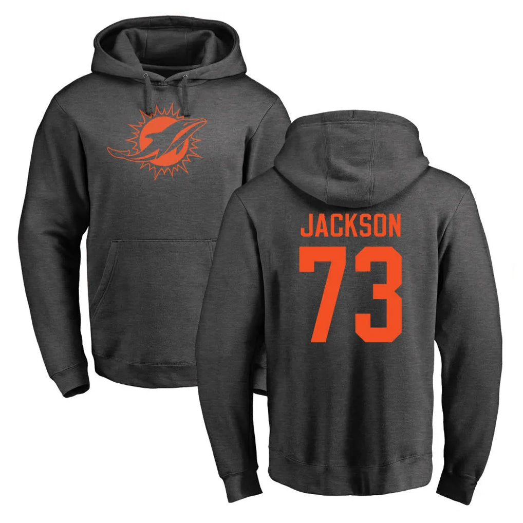 Seanshop M.Dolphins #73 Austin Jackson Player Darkgray Pullover Hoodies Limited Stitched Jerseys