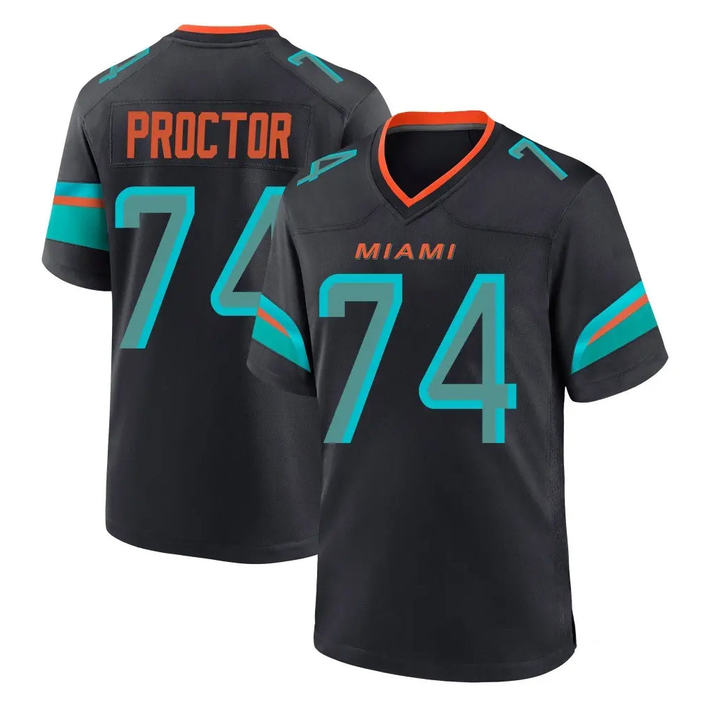 Seanshop M.Dolphins #74 Kadyn Proctor Player Black Pitch Rivalries Collection Home Game Stitched Jerseys