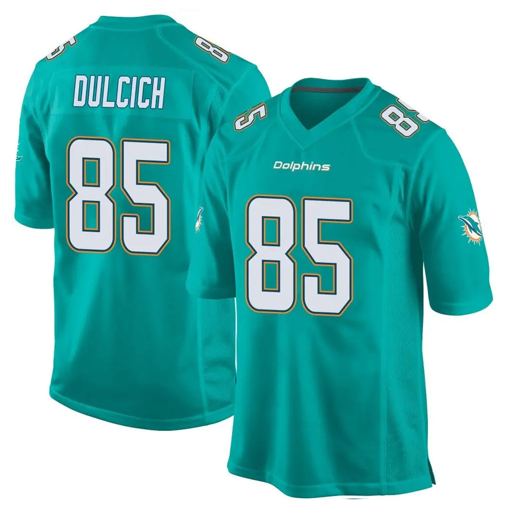 Seanshop M.Dolphins #85 Greg Dulcich Player Aqua Team Color Home Game Stitched Jerseys