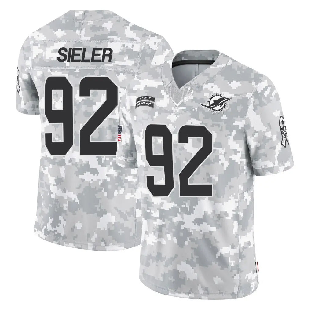 Seanshop M.Dolphins #92 Zach Sieler Player Arctic Camo Salute To Service Limited Game Stitched Jerseys