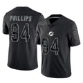 Seanshop M.Dolphins #94 Jordan Phillips Player Black Reflective Limited Game Stitched Jerseys