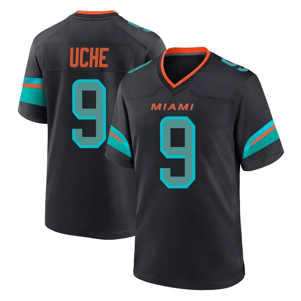 Seanshop M.Dolphins #9 Joshua Uche Player Black Pitch Rivalries Collection Home Game Stitched Jerseys