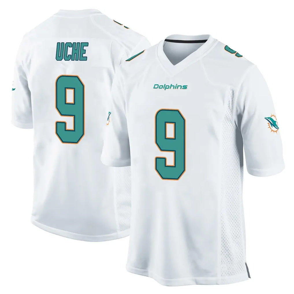 Seanshop M.Dolphins #9 Joshua Uche Player White Home Game Stitched Jerseys