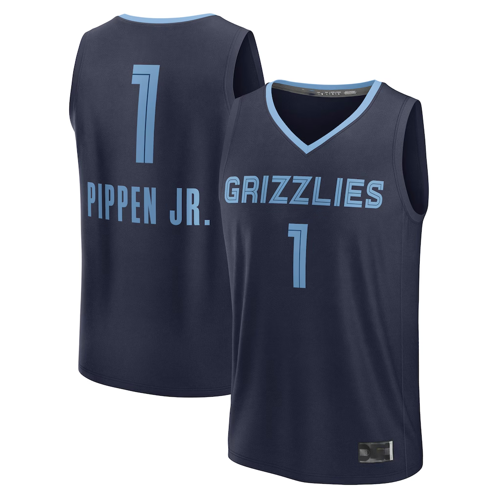 Seanshop M.Grizzlies #1 Scotty Pippen Jr. Navy Fast Break Replica Player Stitched Jerseys- Icon Edition