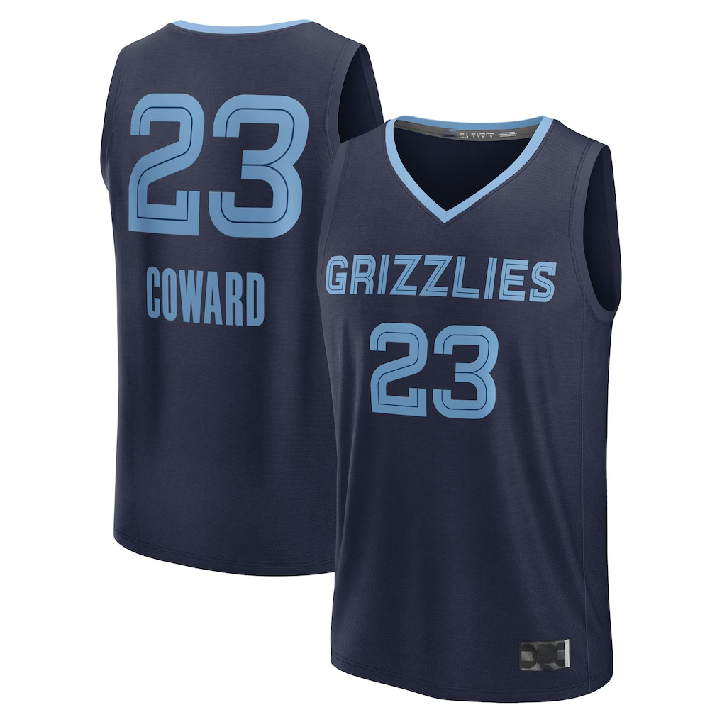 Seanshop M.Grizzlies #23 Cedric Coward Navy Draft First Round Pick Fast Break Replica Stitched Jerseys- Icon Edition