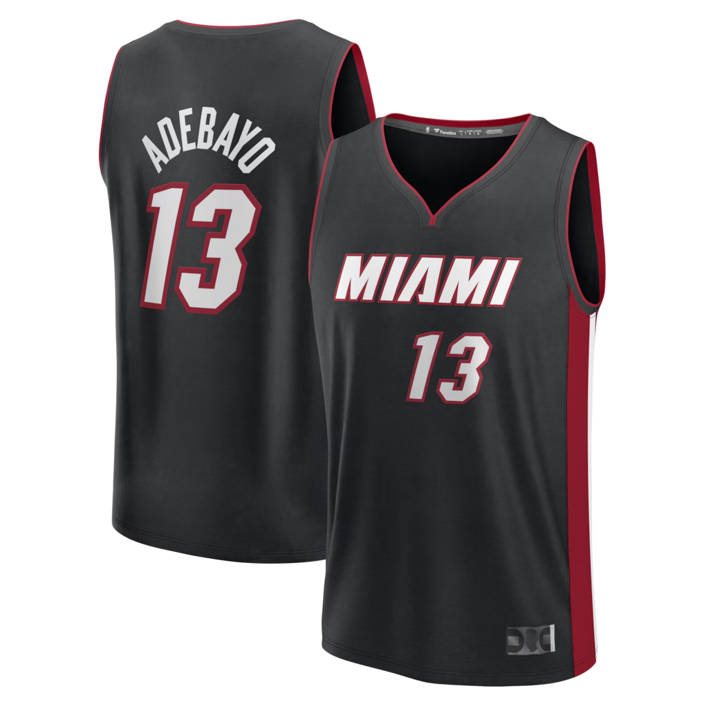 Seanshop M.Heat #13 Bam Adebayo  Black Fast Break Replica Jerseys - Icon Edition