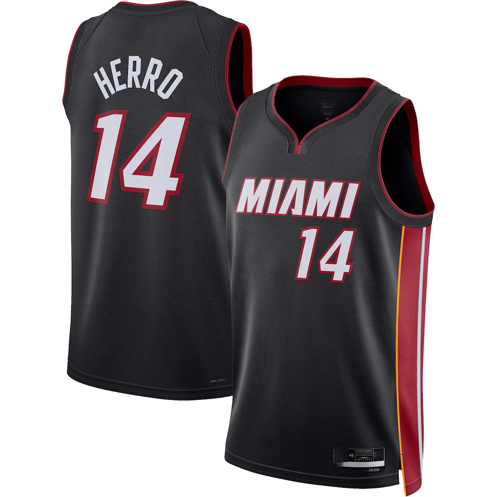 Leonaf M.Heat #14 Tyler Herro Black Swingman Jerseys - Icon Edition