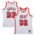 Leonaf M.Heat #32 Shaquille O'Neal Mitchell & Ness White 200708 Hardwood Classics Swingman Jerseys