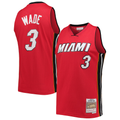 Seanshop M.Heat #3 Dwayne Wade Mitchell & Ness Red Hardwood Classics Swingman Jerseys