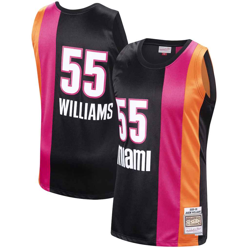 Leonaf M.Heat #55 Jason Williams Mitchell & Ness Black 200506 Hardwood Classics Swingman Jerseys