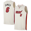 Seanshop M.Heat #6 LeBron James Cream Forever King Reserve Authentic Jerseys
