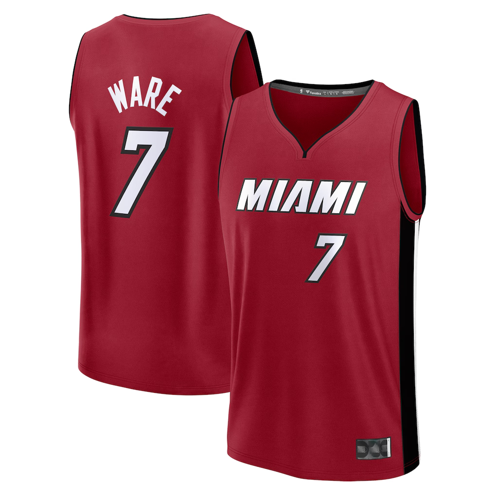 Seanshop M.Heat #7 Kel'el Ware  Red Fast Break Player Jerseys - Statement Edition