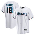 Seanshop M.Marlins #18 Griffin Conine Player White Home Game Stitched Jerseys