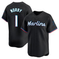 M.Marlins #1 Connor Norby Player Black Seanshop Home Limited Stitched Jerseys
