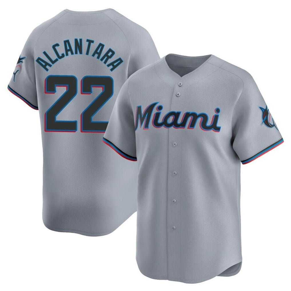 Seanshop M.Marlins #22 Sandy Alcantara Player Gray Home Limited Stitched Jerseys