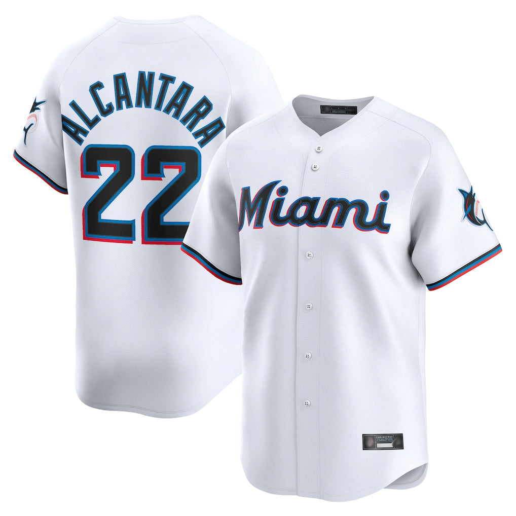 Seanshop M.Marlins #22 Sandy Alcantara Player White Home Limited Stitched Jerseys