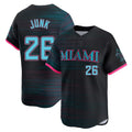 Seanshop M.Marlins #26 Janson Junk Player Black City Connect Home Limited Stitched Jerseys
