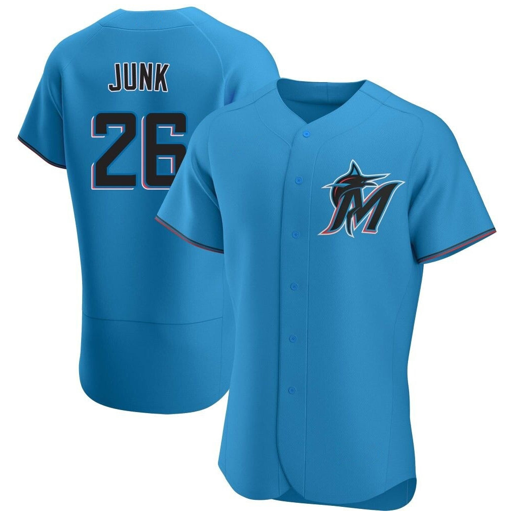 Seanshop M.Marlins #26 Janson Junk Player Blue Home Limited Elite Stitched Jerseys
