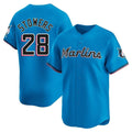 Seanshop M.Marlins #28 Kyle Stowers Player Blue Home Limited Stitched Jerseys
