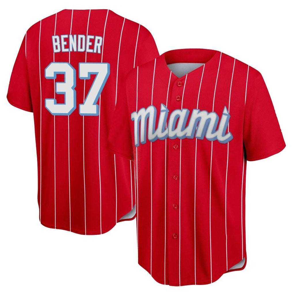 Seanshop M.Marlins #37 Anthony Bender Player Red City Connect Home Game Stitched Jerseys