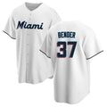 Seanshop M.Marlins #37 Anthony Bender Player White  Home Game Stitched Jerseys