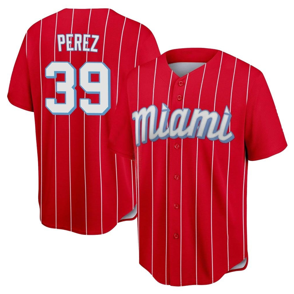 Seanshop M.Marlins #39 Eury Perez Player Red City Connect Home Game Stitched Jerseys