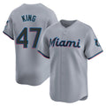 Seanshop M.Marlins #47 John King Player Gray  Home Limited Stitched Jerseys