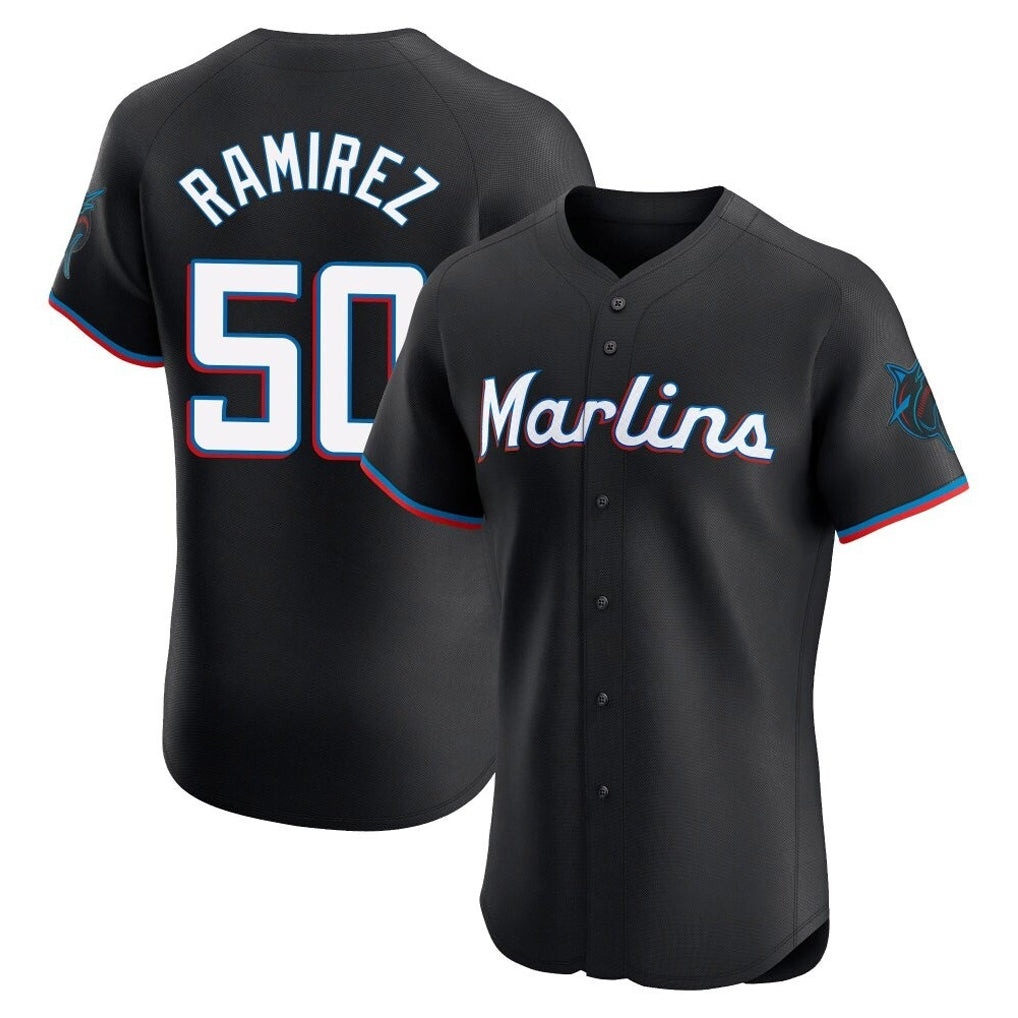Seanshop M.Marlins #50 Agustin Ramirez Player Black Vapor Home Limited Elite Stitched Jerseys